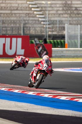 IPA85674613 - Nicolo Bulega (ITA) ahead of Iker Lecuona (ESP) - SUPERBIKE Pirelli Emilia Romagna Round. At the Misano World Circuit Marco Simoncelli in Misano Adriatico, RN, Italy. On June 14, 2026.  Copyright: xRiccardoxSpadettoxDexPaulis IPAxSportx xx 85674613