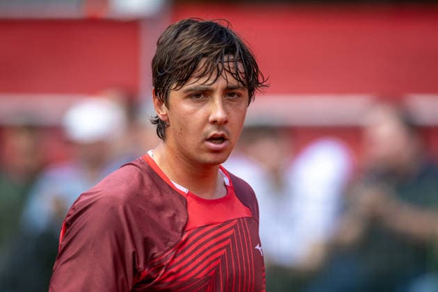 BRATISLAVA OPEN TENNIS ATP, Tennis Herren CHALLENGER Aleksandr Shevchenko (Kazakhstan) during final of ATP Tennis Challenger tour 100 Bratislava Open match against Taro Daniel (Japan). Tennis courts Slovan Bratislava, Bratislava, Slovakia, June 14, 2026. Photo by Branislav Racko Copyright: xx 080A4143