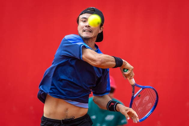 BRATISLAVA OPEN TENNIS ATP, Tennis Herren CHALLENGER Taro Daniel (Japan) during final of ATP Tennis Challenger tour 100 Bratislava Open match against Aleksandr Shevchenko (Kazakhstan). Tennis courts Slovan Bratislava, Bratislava, Slovakia, June 14, 2026. Photo by Branislav Racko Copyright: xx 080A4025