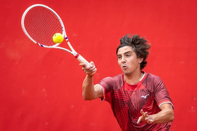 BRATISLAVA OPEN TENNIS ATP, Tennis Herren CHALLENGER Aleksandr Shevchenko (Kazakhstan) during final of ATP Tennis Challenger tour 100 Bratislava Open match against Taro Daniel (Japan). Tennis courts Slovan Bratislava, Bratislava, Slovakia, June 14, 2026. Photo by Branislav Racko Copyright: xx 080A4065