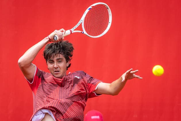 BRATISLAVA OPEN TENNIS ATP, Tennis Herren CHALLENGER Aleksandr Shevchenko (Kazakhstan) during final of ATP Tennis Challenger tour 100 Bratislava Open match against Taro Daniel (Japan). Tennis courts Slovan Bratislava, Bratislava, Slovakia, June 14, 2026. Photo by Branislav Racko Copyright: xx 080A4089