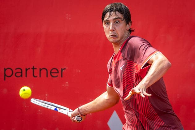 BRATISLAVA OPEN TENNIS ATP, Tennis Herren CHALLENGER Aleksandr Shevchenko (Kazakhstan) during final of ATP Tennis Challenger tour 100 Bratislava Open match against Taro Daniel (Japan). Tennis courts Slovan Bratislava, Bratislava, Slovakia, June 14, 2026. Photo by Branislav Racko Copyright: xx 080A4190