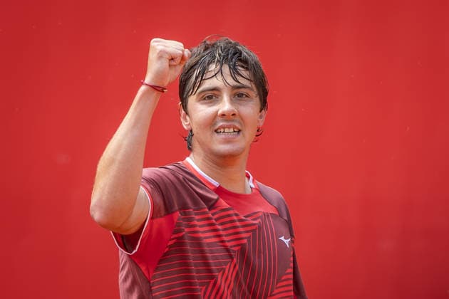 BRATISLAVA OPEN TENNIS ATP, Tennis Herren CHALLENGER Aleksandr Shevchenko (Kazakhstan) during final of ATP Tennis Challenger tour 100 Bratislava Open match against Taro Daniel (Japan). Tennis courts Slovan Bratislava, Bratislava, Slovakia, June 14, 2026. Photo by Branislav Racko Copyright: xx 080A4248