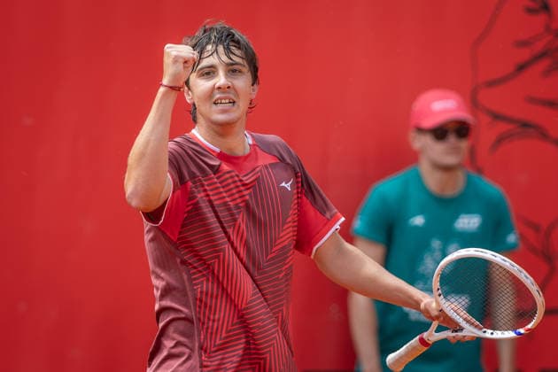 BRATISLAVA OPEN TENNIS ATP, Tennis Herren CHALLENGER Aleksandr Shevchenko (Kazakhstan) during final of ATP Tennis Challenger tour 100 Bratislava Open match against Taro Daniel (Japan). Tennis courts Slovan Bratislava, Bratislava, Slovakia, June 14, 2026. Photo by Branislav Racko Copyright: xx 080A4258