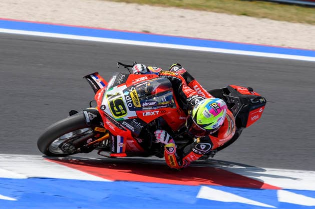 June 14, 2026, Misano Adriatico, Rimini, Italy: Alvaro BAUTISTA (ESP) riding for Barni Spark Racing Team at turn 6 during the Superpole Race of 2026 WorldSBK Pirelli Emilia Romagna round 7 at the Misano World Circuit in Misano Adriatico (Rimini, Italy)..Credit: ZUMA Press Motorsports 2026: WorldSBK Misano: SPRINT RACE  - ZUMAr158 20260614_aap_r158_007 Copyright: xRiccardoxRighettix