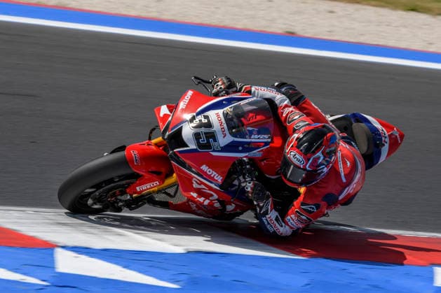 June 14, 2026, Misano Adriatico, Rimini, Italy: Somkiat CHANTRA (THA) riding for Honda HRC at turn 6 during the Superpole Race of 2026 WorldSBK Pirelli Emilia Romagna round 7 at the Misano World Circuit in Misano Adriatico (Rimini, Italy)..Credit: ZUMA Press Motorsports 2026: WorldSBK Misano: SPRINT RACE  - ZUMAr158 20260614_aap_r158_008 Copyright: xRiccardoxRighettix