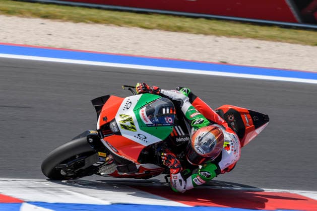 June 14, 2026, Misano Adriatico, Rimini, Italy: Axel BASSANI (ITA) riding for bimota by Kawasaki Racing Team at turn 6 during the Superpole Race of 2026 WorldSBK Pirelli Emilia Romagna round 7 at the Misano World Circuit in Misano Adriatico (Rimini, Italy)..Credit: ZUMA Press Motorsports 2026: WorldSBK Misano: SPRINT RACE  - ZUMAr158 20260614_aap_r158_011 Copyright: xRiccardoxRighettix