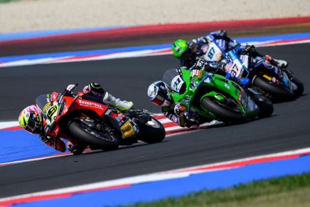 June 14, 2026, Misano Adriatico, Rimini, Italy: Alvaro BAUTISTA (ESP) riding for Barni Spark Racing Team at turn 5 during the Superpole Race of 2026 WorldSBK Pirelli Emilia Romagna round 7 at the Misano World Circuit in Misano Adriatico (Rimini, Italy)..Credit: ZUMA Press Motorsports 2026: WorldSBK Misano: SPRINT RACE  - ZUMAr158 20260614_aap_r158_026 Copyright: xRiccardoxRighettix