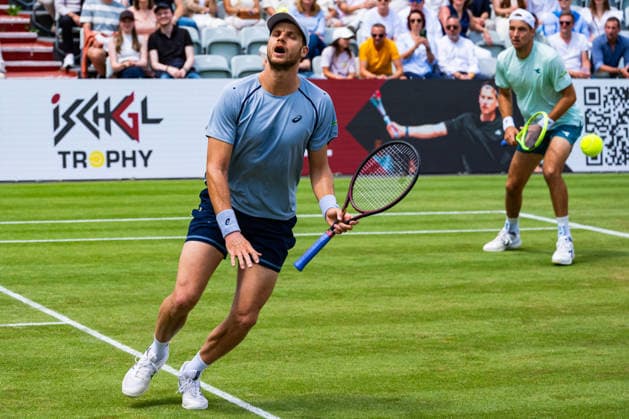 Stuttgart, GERMANY - June 14: Yannik Hanfmann (GER) and Jan-Lennard Struff (GER) during the Singles Final Match between Daniil Glinka (EST) and Stefanos Sakellaridis (GRC) vs. Yannik Hanfmann (GER) and Jan-Lennard Struff (GER) at BOSS OPEN 2026, Tennisanlage Weissenhof on June 14, 2026 in Stuttgart, Germany. Baden-Württemberg Germany Copyright: xTimoxSteinx