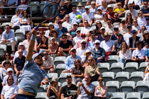 Stuttgart, GERMANY - June 14: Yannik Hanfmann (GER) during the Singles Final Match between Daniil Glinka (EST) and Stefanos Sakellaridis (GRC) vs. Yannik Hanfmann (GER) and Jan-Lennard Struff (GER) at BOSS OPEN 2026, Tennisanlage Weissenhof on June 14, 2026 in Stuttgart, Germany. Baden-Württemberg Germany Copyright: xTimoxSteinx