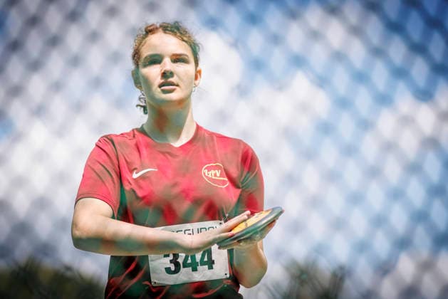 Nordrhein Meisterschaften 2026; Mönchengladbach, 14.06.2026 Giuliana Mechelke (LAV Kleinenbroich); Nordrhein Meisterschaften 2026 am 14.06.2026 im Grenzlandstadion, Mönchengladbach (Nordrhein-Westfalen).