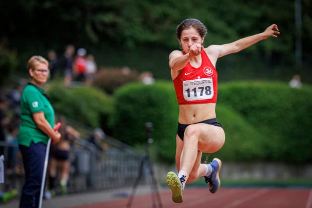 Nordrhein Meisterschaften 2026; Mönchengladbach, 14.06.2026 Julika Peters (Weseler TV); Nordrhein Meisterschaften 2026 am 14.06.2026 im Grenzlandstadion, Mönchengladbach (Nordrhein-Westfalen).