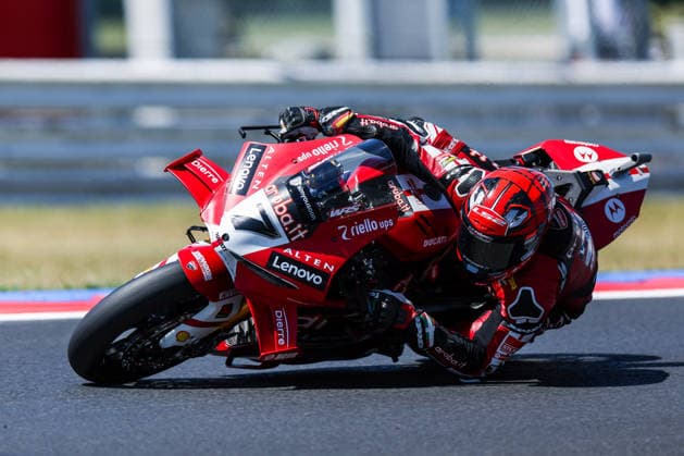 IPA85677504 - Iker Lecuona of Aruba.it Racing - Ducati on a Ducati Panigale V4R during the FIM SBK Superbike World Championship, WM, Weltmeisterschaft Pirelli Emilia-Romagna Round 7 - Superpole at the Misano World Circuit Marco Simoncelli in Misano Adriatico, Italy  Copyright: xFabrizioxCarabelli IPAxSportx xx 85677504