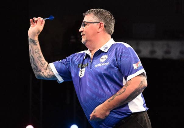 14.06.2026, xhbx, Dart World Cup of Darts 2026, v.l. Gary Anderson (Schottland) (DFL DFB REGULATIONS PROHIBIT ANY USE OF PHOTOGRAPHS as IMAGE SEQUENCES and or QUASI-VIDEO) Frankfurt *** 14 06 2026, xhbx, Dart World Cup of Darts 2026, v l Gary Anderson Scotland DFL DFB REGULATIONS PROHIBIT ANY USE OF PHOTOGRAPHS as IMAGE SEQUENCES and or QUASI VIDEO Frankfurt