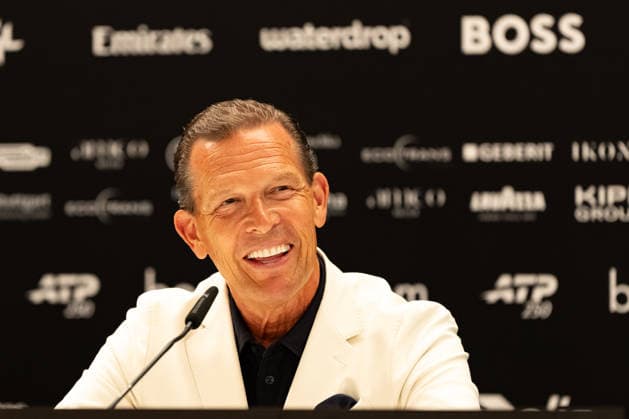 Stuttgart, GERMANY - June 14: Daniel Grieder (CEO Hugo Boss AG) during the closing Pressconference at BOSS OPEN 2026, Tennisanlage Weissenhof on June 14, 2026 in Stuttgart, Germany. Baden-Württemberg Germany Copyright: xTimoxSteinx