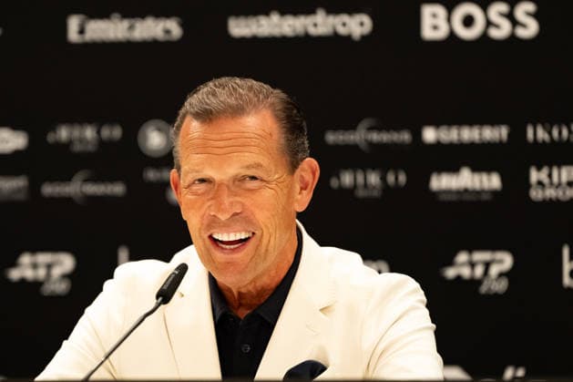 Stuttgart, GERMANY - June 14: Daniel Grieder (CEO Hugo Boss AG) during the closing Pressconference at BOSS OPEN 2026, Tennisanlage Weissenhof on June 14, 2026 in Stuttgart, Germany. Baden-Württemberg Germany Copyright: xTimoxSteinx