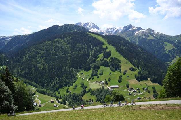 Tour Auvergne - Rhone-Alpes 2026 Stage 8 PLATEAU DE SOLAISON - BRISON, FRANCE - JUNE 14 : illustration picture of the riders during stage 8 of the 78th edition of Tour Auvergne - Rhone-Alpes an UCI World Tour 2.UWT cycling road race stage for Men Elite of 120.1 km with start in Beaufort and finish in Plateau de Solaison - Brison on June 14, 2026 in Plateau de Solaison - Brison, France, 14 06 2026 ( Motordriver Guy De Vuyst - Plateau de Solaison - Brison France  Copyright: xVincentxKalutx