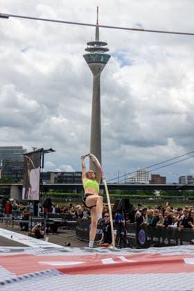 RECORD DATE NOT STATED Flight Circus - Düsseldorf, Germany 14.06.2026 DÜSSELDORF, GERMANY - JUNE 14: PETERSHOFEN Friedelinde (GER, SV Werder Bremen) during the Flight Circus at Düsseldorf on June 14, 2026 in Düsseldorf, Germany.