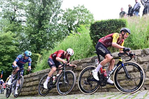 Muur Classic Geraardsbergen 2026 Cycling Race GERAARDSBERGEN, BELGIUM - JUNE 14 : Teuns Dylan (BEL) of Cofidis, Berckmoes Jenno (BEL) of Lotto - Intermarche, Magnier Paul (FRA) of Soudal Quick-Step during the 4th edition of Muur Classic Geraardsbergen an UCI Class 1.1 one day cycling road race for Men Elite of km with start in Geraardsbergen and finish in Geraardsbergen on June 14, 2026 in Geraardsbergen, Belgium, 14 06 2026 Geraardsbergen Belgium  Copyright: xPeterxDexVoechtx
