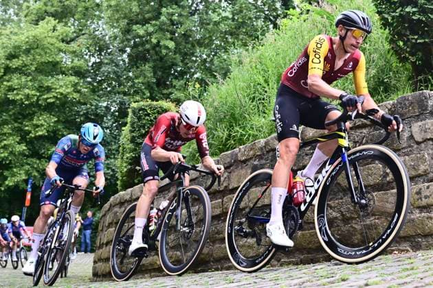 Muur Classic Geraardsbergen 2026 Cycling Race GERAARDSBERGEN, BELGIUM - JUNE 14 : Teuns Dylan (BEL) of Cofidis, Berckmoes Jenno (BEL) of Lotto - Intermarche, Magnier Paul (FRA) of Soudal Quick-Step during the 4th edition of Muur Classic Geraardsbergen an UCI Class 1.1 one day cycling road race for Men Elite of km with start in Geraardsbergen and finish in Geraardsbergen on June 14, 2026 in Geraardsbergen, Belgium, 14 06 2026 Geraardsbergen Belgium  Copyright: xPeterxDexVoechtx