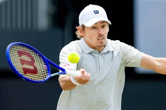 DEN BOSCH - Alex de Minaur (AUS) during the ATP, Tennis Herren singles final against Kamil Majchrzak (POL) at the 2026 LibÃ ma Open. The combined ATP WTA, Tennis Damen tournament is being held on the grounds of the former Autotron car theme park. IRIS VAN DEN BROEK ANP xVIxANPxSportx xxANPxIVx 560990270 originalFilename: 560990270.jpg