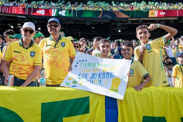 RECORD DATE NOT STATED match between Brazil and Morocco for the 2026 FIFA World Cup, WM, Weltmeisterschaft, Fussball New Jersey (NJ), 06 13 2026 - World Cup Brazil vs Morocco - Fans during the match between Brazil and Morocco for the 2026 FIFA World Cup Group Stage Round 1 at MetLife Stadium on Saturday night, June 13, 2026 in New Jersey, USA. Credit: Paulo H Dias PhD Press TheNews2.(Foto: Phd Press Thenews2 imago images) SPO  Copyright: xPHDxPRESSx