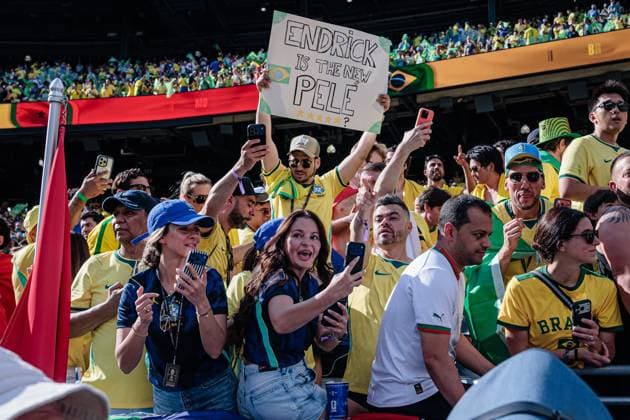 RECORD DATE NOT STATED match between Brazil and Morocco for the 2026 FIFA World Cup, WM, Weltmeisterschaft, Fussball New Jersey (NJ), 06 13 2026 - World Cup Brazil vs Morocco - Fans during the match between Brazil and Morocco for the 2026 FIFA World Cup Group Stage Round 1 at MetLife Stadium on Saturday night, June 13, 2026 in New Jersey, USA. Credit: Paulo H Dias PhD Press TheNews2.(Foto: Phd Press Thenews2 imago images) SPO  Copyright: xPHDxPRESSx