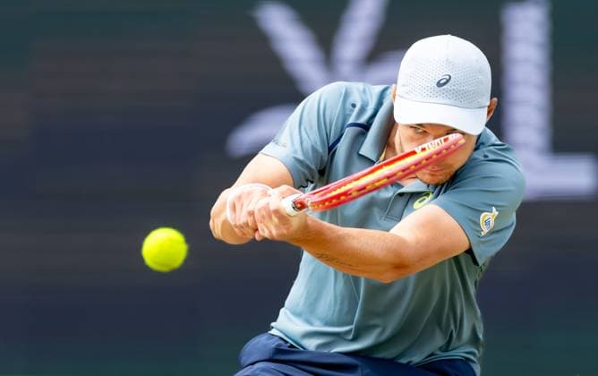 DEN BOSCH - Kamil Majchrzak (POL) during the ATP, Tennis Herren singles final against Alex de Minaur (AUS) at the 2026 LibÃ ma Open. The combined ATP WTA, Tennis Damen tournament is being held on the grounds of the former Autotron car theme park. IRIS VAN DEN BROEK ANP xVIxANPxSportx xxANPxIVx 560990523 originalFilename: 560990523.jpg
