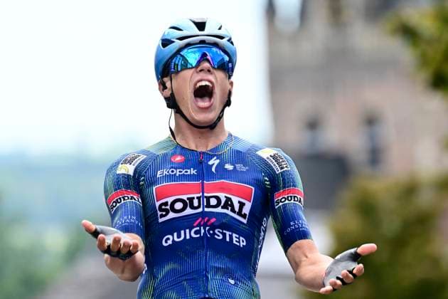 Muur Classic Geraardsbergen 2026 Cycling Race GERAARDSBERGEN, BELGIUM - JUNE 14 : Magnier Paul (FRA) of Soudal Quick-Step wins during the 4th edition of Muur Classic Geraardsbergen an UCI Class 1.1 one day cycling road race for Men Elite of km with start in Geraardsbergen and finish in Geraardsbergen on June 14, 2026 in Geraardsbergen, Belgium, 14 06 2026 Geraardsbergen Belgium  Copyright: xPeterxDexVoechtx