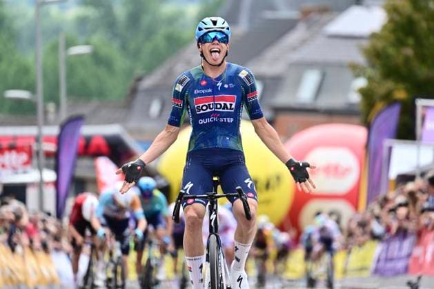 Muur Classic Geraardsbergen 2026 Cycling Race GERAARDSBERGEN, BELGIUM - JUNE 14 : Magnier Paul (FRA) of Soudal Quick-Step wins during the 4th edition of Muur Classic Geraardsbergen an UCI Class 1.1 one day cycling road race for Men Elite of km with start in Geraardsbergen and finish in Geraardsbergen on June 14, 2026 in Geraardsbergen, Belgium, 14 06 2026 Geraardsbergen Belgium  Copyright: xPeterxDexVoechtx