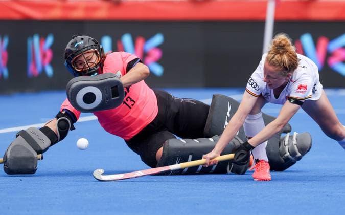 Belgium s Michelle Struijk misses a penalty conrer during a hockey game between Belgian national team, Nationalteam Red Panthers and Argentina, Sunday 14 June 2026 in Wavre, match 9 16 in the group stage of the women s FIH Pro League competition. VIRGINIExLEFOUR  x177623909x