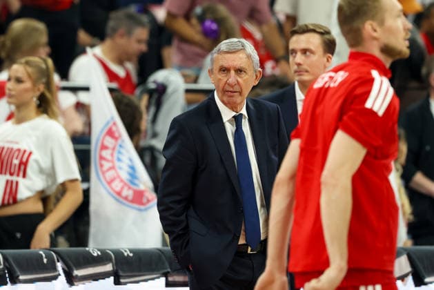 Svetislav Pesic (FC Bayern Basketball, Chef-Trainer) vor dem Spiel, GER, FC Bayern Basketball vs. Alba Berlin, Basketball, easycredit Basketball Bundesliga, Playoffs, Finale, Spiel 2, Saison 2025 2026, 14.06.2026, GER, FC Bayern Basketball vs. Alba Berlin, Basketball, easycredit Basketball Bundesliga, Playoffs, Finale, Spiel 2, Saison 2025 2026, 14.06.2026 Muenchen