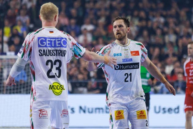 Albin LAGERGREN (SC Magdeburg, 21) Jubel, Freude, Leidenschaft, Erfolg, Emotion, Begeisterung, positive Emotionen mit Magnus SAUGSTRUP (SC Magdeburg, 23) GER, Aalborg Handbold vs. SC Magdeburg, Handball, TruckScout24 EHF FINAL4 2026, Spiel um Platz 3, Spielzeit 2025 2026, 14.06.2026,, GER, Aalborg Handbold vs. SC Magdeburg, Handball, TruckScout24 EHF FINAL4 2026, Spiel um Platz 3, Spielzeit 2025 2026, 14.06.2026, Koeln