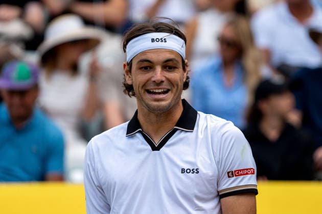 Taylor Fritz, Ben Shelton vs. Taylor Fritz, Tennis, ATP, Tennis Herren Turnier, Boss-Open, Center-Court, Finale, 14.06.2026, Ben Shelton vs. Taylor Fritz, Tennis, ATP-Turnier, Boss-Open, Center-Court, Finale, 14.06.2026, Stuttgart