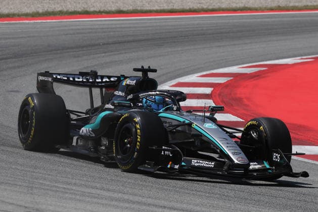 F1 Barcelona-Catalunya Grand Prix 2026 George Russell of Mercedes during the Formula 1 Barcelona-Catalunya Grand Prix at Circuit de Barcelona-Catalunya in Barcelona on June 14, 2026. Barcelona Spain  Copyright: xJakubxPorzyckix originalFilename:porzycki-f1barcel260614_npMbs.jpg