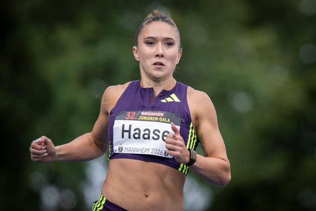 MANNHEIM, GERMANY - JUNE 14, 2026 : Rebekka Haase (GER Sprintteam Wetzlar) competing in the women’s 100m during the Elite Meeting at Michael-Hoffmann-Stadion on June 14, 2026 in Mannheim, Germany. Baden-Wuerttemberg Germany Copyright: xAxelxKohringx