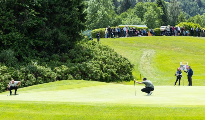 GOLF - Interwetten Open HAUS,AUSTRIA,14.JUN.26 - GOLF - HotelPlanner Tour, Interwetten Open, Golfclub Schladming. Image shows Ryan Brooks (ENG) and Tapio Pulkkanen (FIN).  GEPAxpictures xHaraldxSteiner
