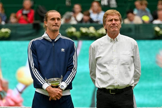 Alexander Zverev (Deutschland) und Dietloff von Arnim (Praesident des Deutschen Tennis Bundes) TERRA WORTMANN Open 2026, Tennis, ATP, Tennis Herren Tennis Herren 500, Turnier, Qualifikation, 14.06.2026, TERRA WORTMANN Open 2026, Tennis, ATP, Tennis Herren 500, Turnier, Qualifikation, 14.06.2026 Halle