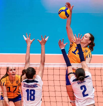 260614 Hanna Hellvig of Sweden during the European League volleyball match between Sweden and Bosnia and Herzegovina on June 14, 2026 in Ängelholm. Photo: Mathilda Schuler BILDBYRAN kod MA MA1000 volleyboll volleyball european league sweden bosnia and herzegovina dam bbeng sverige sverige sweden