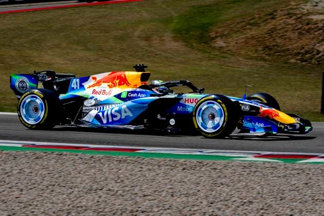 BARCELONA - Formula 1 driver Arvid Lindblad of the Racing Bulls Formula One Team during the Formula 1 Spain Catalonia at the Circuit de Barcelona-Catalunya on June 14, 2026 in Barcelona, Spain. (Photo by DeFodi Images) -