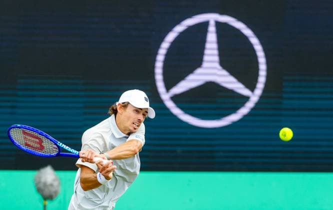 DEN BOSCH - Alex de Minaur (AUS) during the ATP, Tennis Herren singles final against Kamil Majchrzak (POL) at the 2026 LibÃ ma Open. The combined ATP WTA, Tennis Damen tournament is being held on the grounds of the former Autotron car theme park. IRIS VAN DEN BROEK ANP xVIxANPxSportx xxANPxIVx 560993561 originalFilename: 560993561.jpg