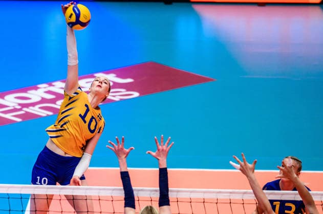 260614 Isabelle Haak of Sweden during the European League volleyball match between Sweden and Bosnia and Herzegovina on June 14, 2026 in Ängelholm. Photo: Mathilda Schuler BILDBYRAN kod MA MA1000 volleyboll volleyball european league sweden bosnia and herzegovina dam bbeng sverige sverige sweden