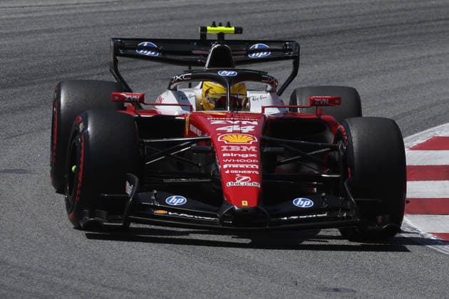 F1 Barcelona-Catalunya Grand Prix 2026 Lewis Hamilton of Ferrari and Andrea Kimi Antonelli of Mercedes during the Formula 1 Barcelona-Catalunya Grand Prix at Circuit de Barcelona-Catalunya in Barcelona on June 14, 2026. Barcelona Spain  Copyright: xJakubxPorzyckix originalFilename:porzycki-f1barcel260614_npUBO.jpg