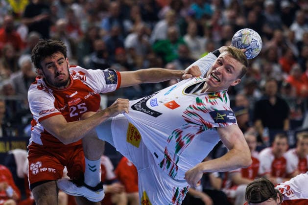 Gisli KRISTJANSSON (SC Magdeburg, 10) erzielt ein Tor, Aktion, Torwurf GER, Aalborg Handbold vs. SC Magdeburg, Handball, TruckScout24 EHF FINAL4 2026, Spiel um Platz 3, Spielzeit 2025 2026, 14.06.2026,, GER, Aalborg Handbold vs. SC Magdeburg, Handball, TruckScout24 EHF FINAL4 2026, Spiel um Platz 3, Spielzeit 2025 2026, 14.06.2026, Koeln