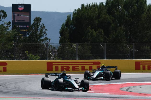 F1 - BARCELONA-CATALUNYA GRAND PRIX 2026 63 RUSSELL George (gbr), Mercedes AMG F1 Team W17, action and 12 KIMI ANTONELLI Andrea (ita), Mercedes AMG F1 Team W17, action during the Formula 1 Barcelona-Catalunya Grand Prix 2026, 7th round of the 2026 Formula One World Championship, WM, Weltmeisterschaft from June 12 to 14, 2026 on the Circuit de Barcelona-Catalunya, in Montmelo, Spain - MontmeloSpain  Copyright: xDPPIx
