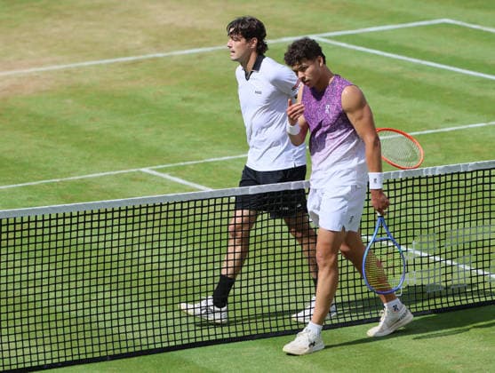 14.06.2026, Boss Open 2026, ATP, Tennis Herren Tour 250 Stuttgart, TTC Weissenhof, Tennis, im Bild: Ben Shelton Sieger vs Taylor Fritz (USA) bei BOSS Open 2026 in Stuttgart