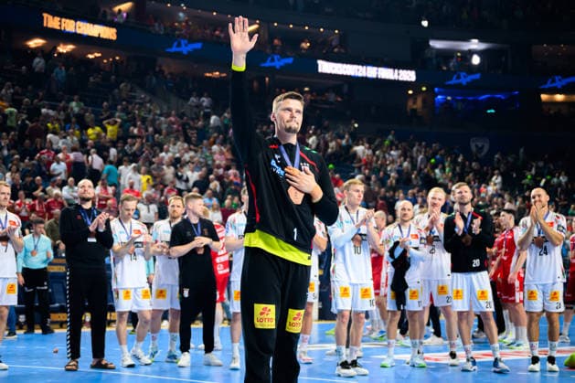 Koeln, Deutschland: Handball EHF CL Final 4 - Spiel Platz 3 - Aalborg Handbold - SC Magdeburg Torhueter Sergey Hernandez Ferrer (SC Magdeburg) Koeln Lanxess Arena Nordrhein-Westfalen Deutschland