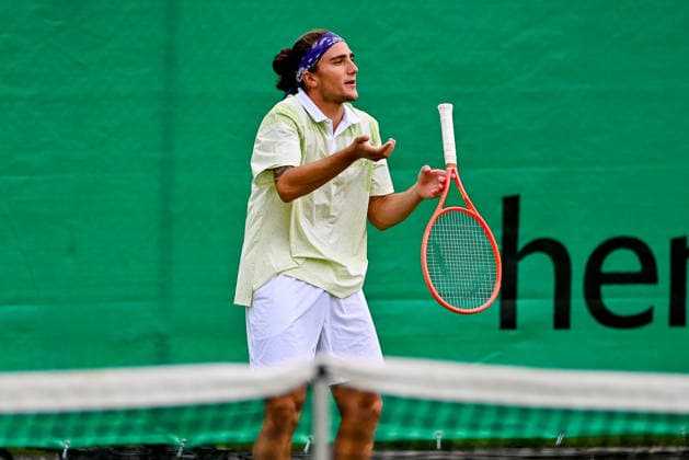 Mattia Bellucci (Italien) diskutiert, gestikuliert TERRA WORTMANN Open 2026, Tennis, ATP, Tennis Herren Tennis Herren 500, Turnier, Qualifikation, 14.06.2026, TERRA WORTMANN Open 2026, Tennis, ATP, Tennis Herren 500, Turnier, Qualifikation, 14.06.2026 Halle