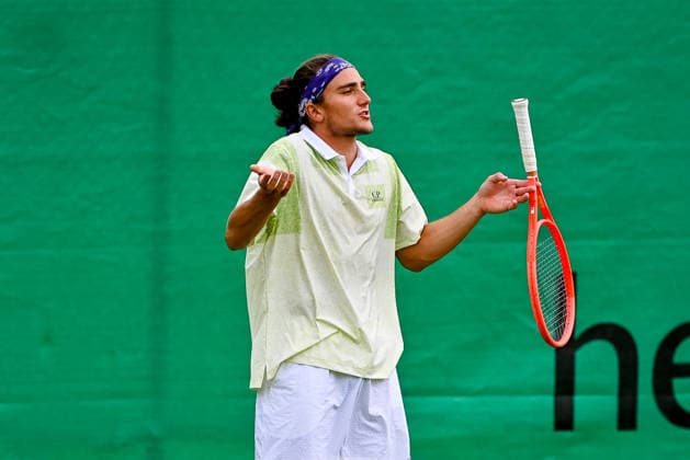 Mattia Bellucci (Italien) diskutiert, gestikuliert TERRA WORTMANN Open 2026, Tennis, ATP, Tennis Herren Tennis Herren 500, Turnier, Qualifikation, 14.06.2026, TERRA WORTMANN Open 2026, Tennis, ATP, Tennis Herren 500, Turnier, Qualifikation, 14.06.2026 Halle