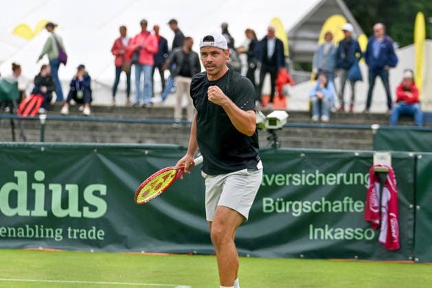 Alex Bolt (Australien) jubelt TERRA WORTMANN Open 2026, Tennis, ATP, Tennis Herren Tennis Herren 500, Turnier, Qualifikation, 14.06.2026, TERRA WORTMANN Open 2026, Tennis, ATP, Tennis Herren 500, Turnier, Qualifikation, 14.06.2026 Halle